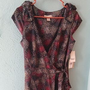 Chic Floral V-Neck Wrap Dress By Jonatan Martin, Size 8